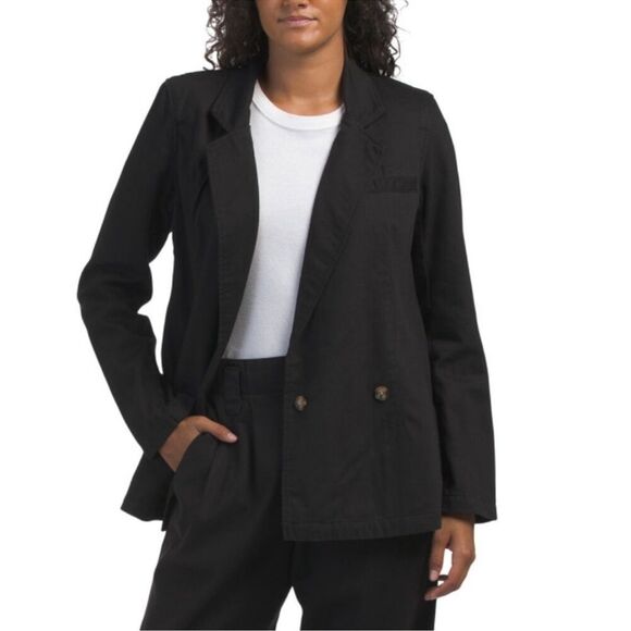 NWT BOYISH BLACK BEAUTY The Julian Denim Blazer Jean Jacket Double Breasted - Picture 1 of 5